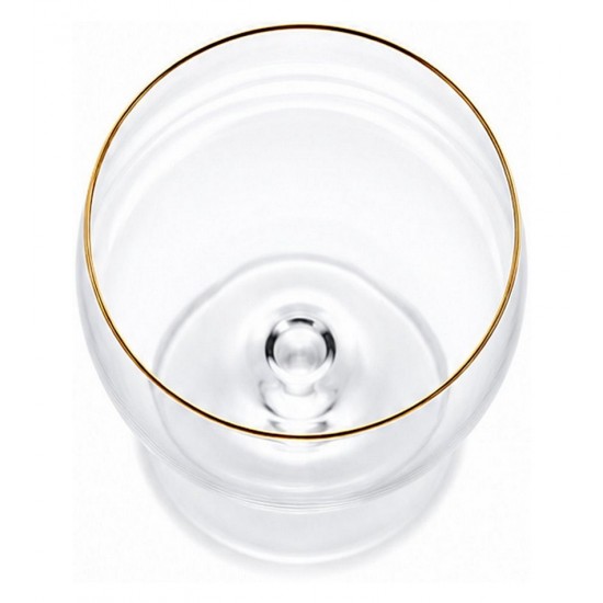 Jogo De 6 Taças 600ml  Galáxia Borda Dourada Hauskraft Transparente